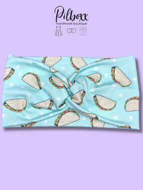 Wide Taco Print Twist Headband